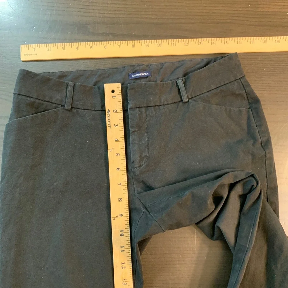 VTG Y2K GAP Modern Fit Flare Pants Black Gapstretch Cotton Stretch Women 8L Tall - Picture 6 of 10